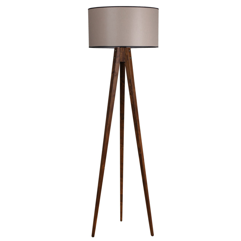 Lampe trépied 60 po Felicity, Taupe, Noyer