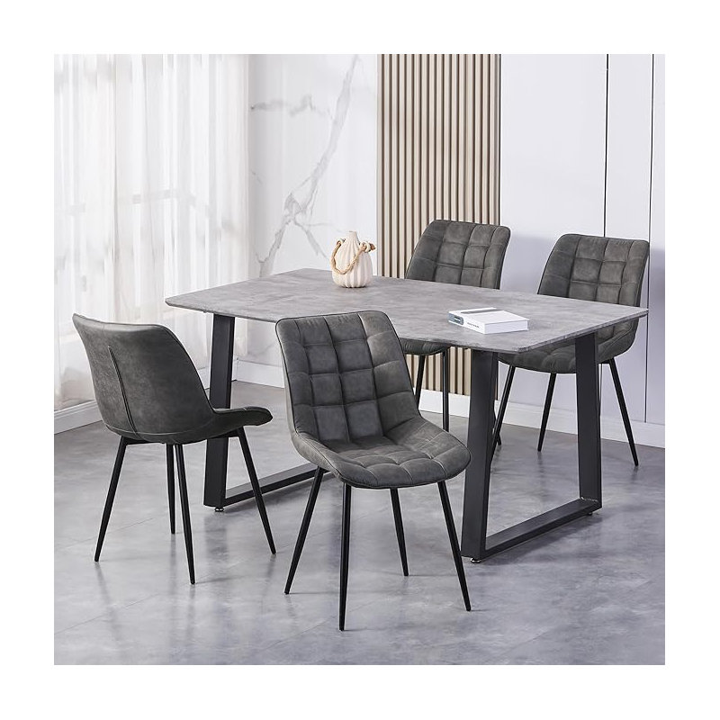 Carmi 46cm H Fabric Upholstered Metal Side Chair, Grey