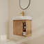 Ensemble de meuble-lavabo simple mural 24 po, comptoir flottant avec plateau en céramique 24 po-1503529851