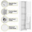 Garde-manger 63,78 po Ailleen, armoire étroite étroite avec 6 tablettes de rangement et 3 tablettes de porte