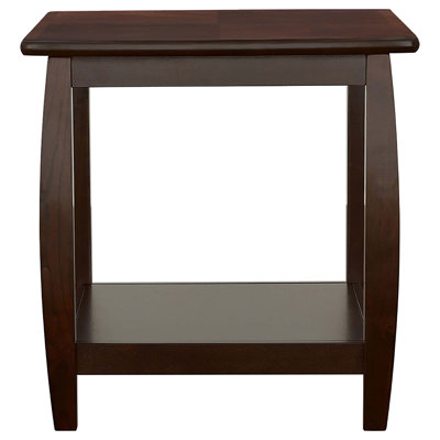 1pc Transitional Entryway Square End Table Lower Shelf Cappuccino Living Room Wooden Furniture