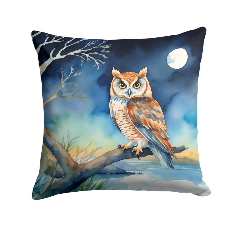 Coussin Owl perché dans un arbre côtier, Carré 18 po