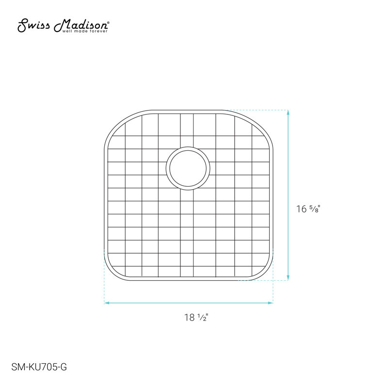 Grille d'évier de cuisine en acier inoxydable 23 x 21 Swiss Madison