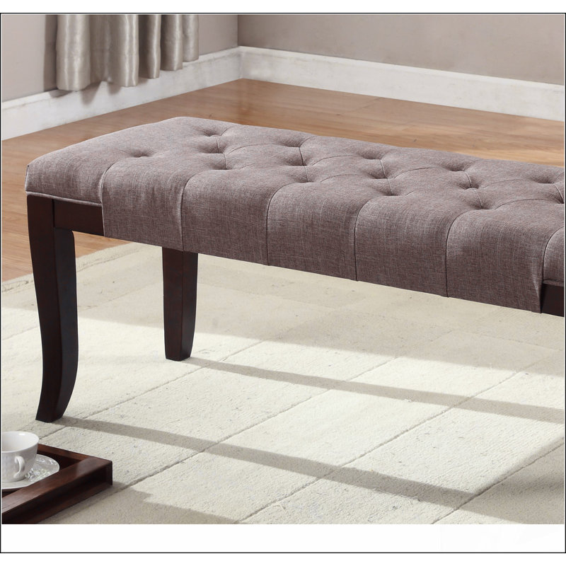 Linon Upholstered Tufted Bench, Brown