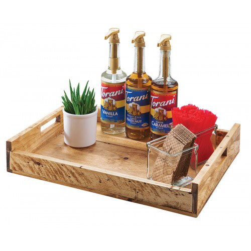Reclaimed Wood Serving Tray with Handles