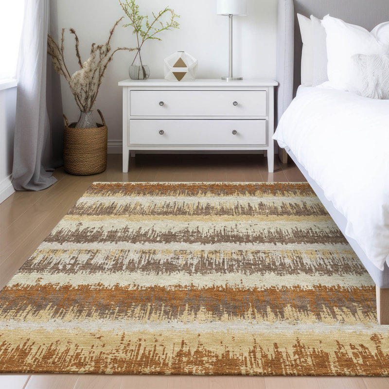 Chayden Indoor/Outdoor Chantille ACN1013 Gold Area Rug, Rectangle 10' x 14'