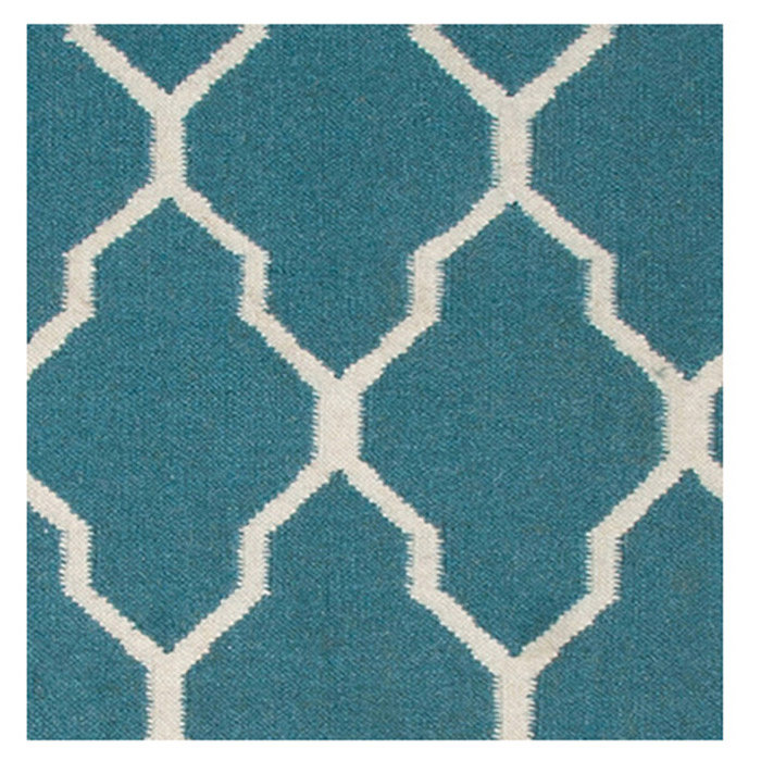 Tapis bleu / blanc Swing Dhurrie, Rectangle 8 pi x 10 pi