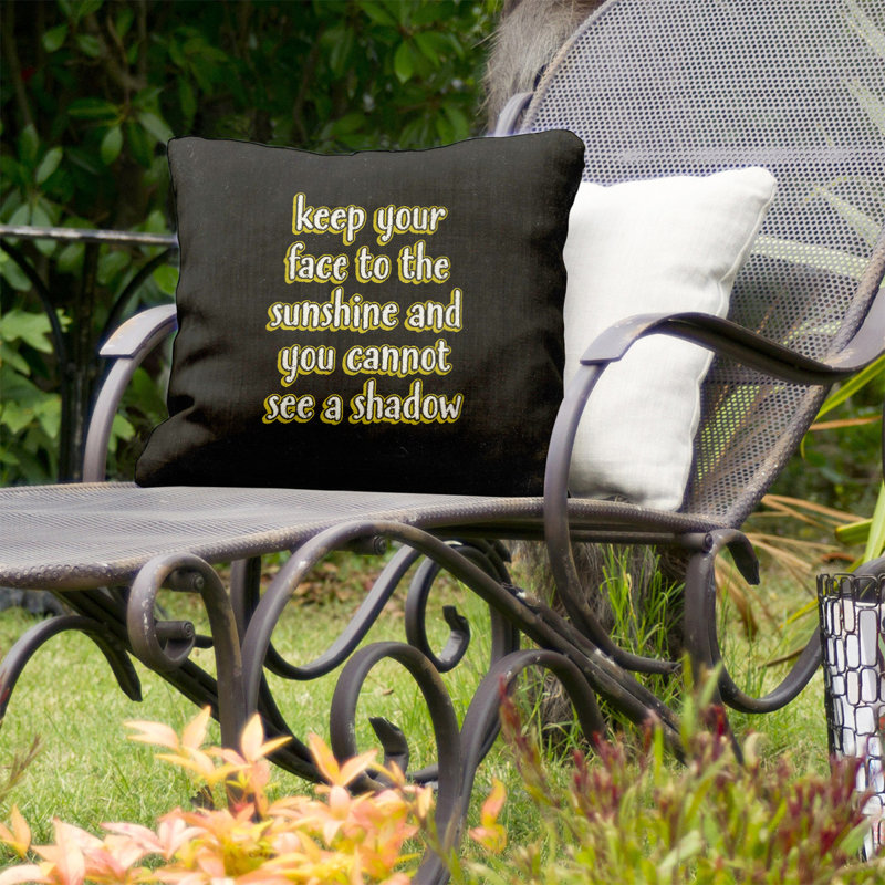 Coussin décoratif d’intérieur/d’extérieur d’inspiration, 18 po x 18 po, Jaune