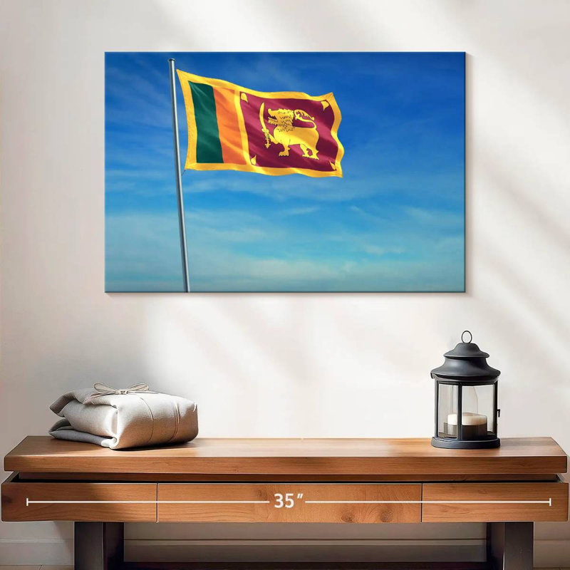 Drapeau de Borges surélevé à Borges, H 16 po x l 24 po