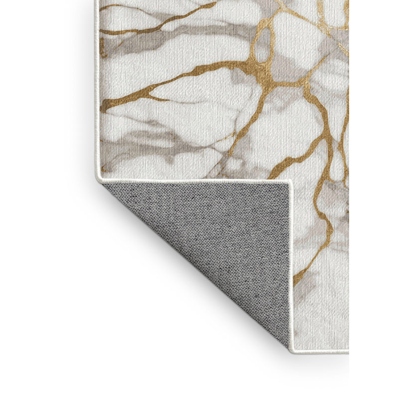 Machine Washable White Area Rug, Runner 2' x 5'