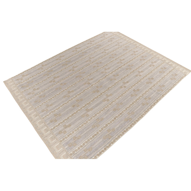Scandinavian Wool Geometric Area Rug, Rectangle 10' x 14'