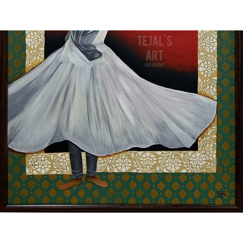Padanyas - Rythme de Taal | Huile sur toile | Par Tejal Modi | Avec cadre