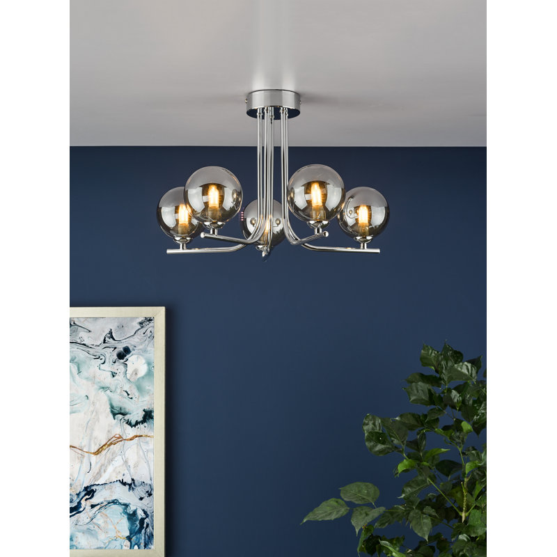 Flush Mount, Polished Chrome/Smoked