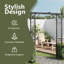 Garden Arch, Arch Trellis, Metal Arch, Weather-Resistant, 80.3"H x  78.7"W Black Iron