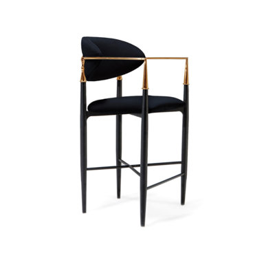 Roubi Upholstered Counter Stool with Metal Frame
