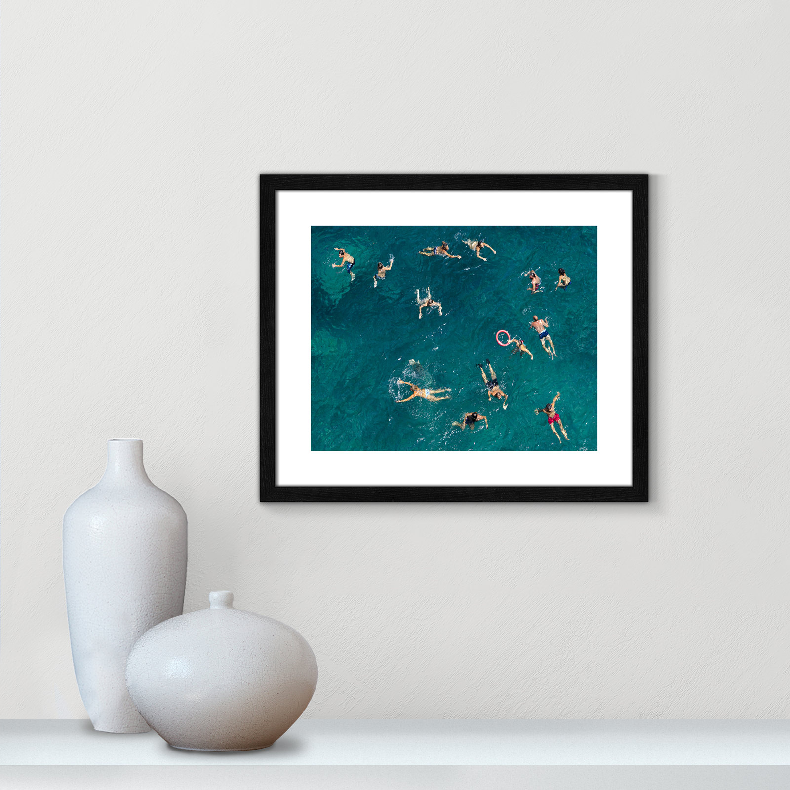Norvell "Tonti" Print by Tonti, Black Wood Framed Paper, 16" H x 19" W x 0.75" D