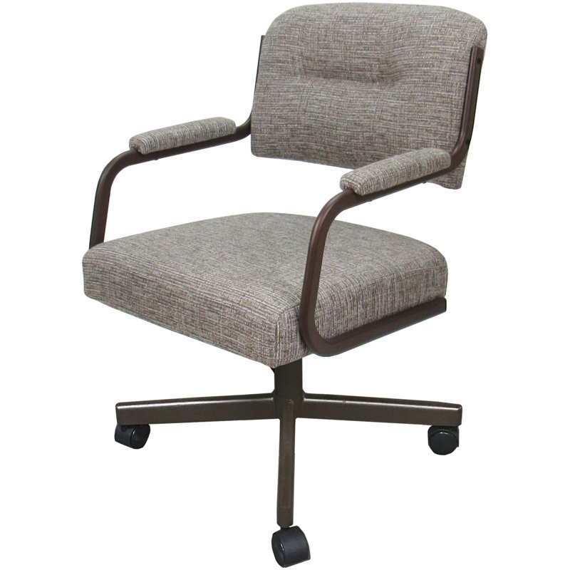 Chaise avec accoudoirs en métal Lanja Makena, Brun