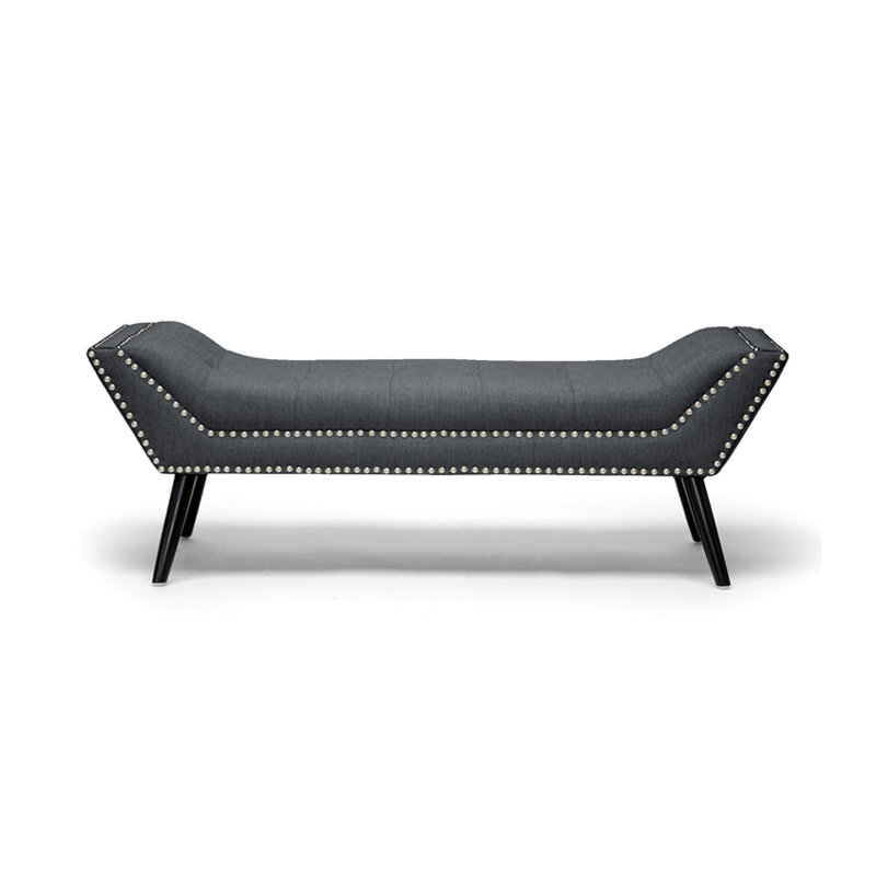 Weside Upholstered Bench, Grey, H47 x W133 x D43cm