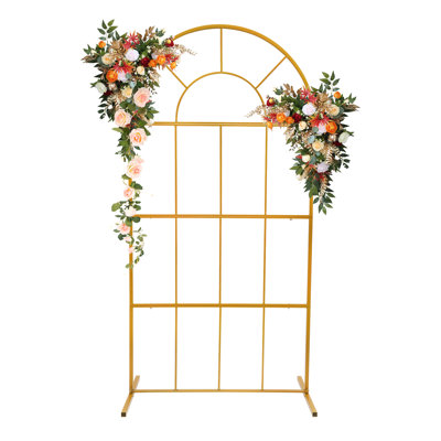 78.74'' H X 39.37'' W Wedding Stand Arch Backdrop Party Decor Golden