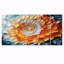 Jaune et orange lever de soleil abstrait vagues III - ensemble de décorations murales spirales abstraites-2118811798