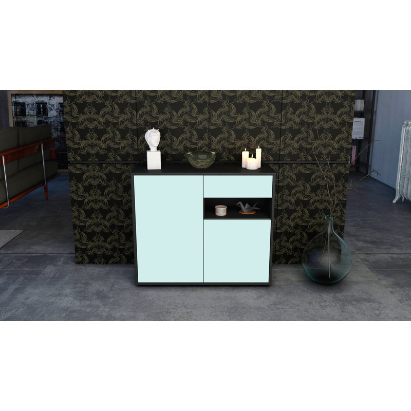 Rayburn 92cm Sideboard, Anthracite/Light blue