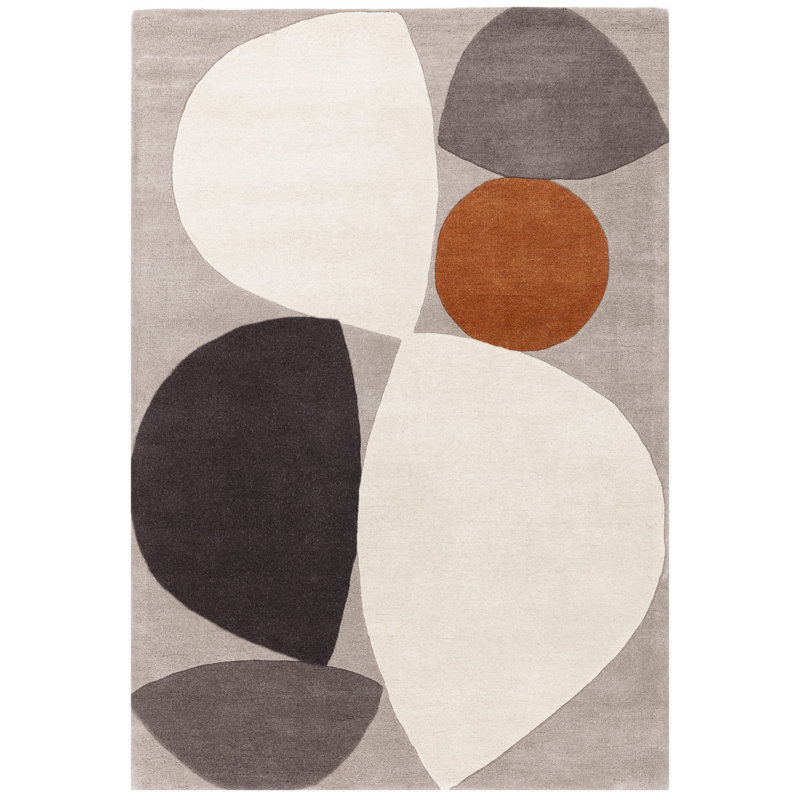 Gina Mid Century Area Rug, Rectangle  160 x 230 cm, Beige/Taupe