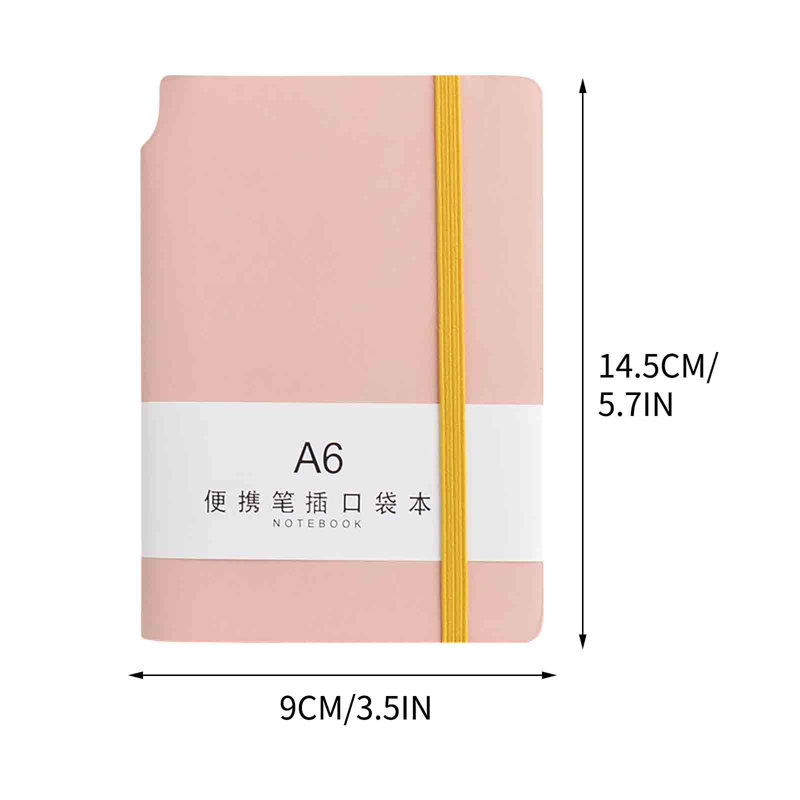 a Notebook A6 Horizontal Notebook Hand Thickened Office Learning Notebook, Pink