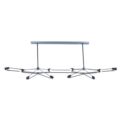 Helena 10 - Light Black/Polished Chrome LED Kitchen Island Pendant