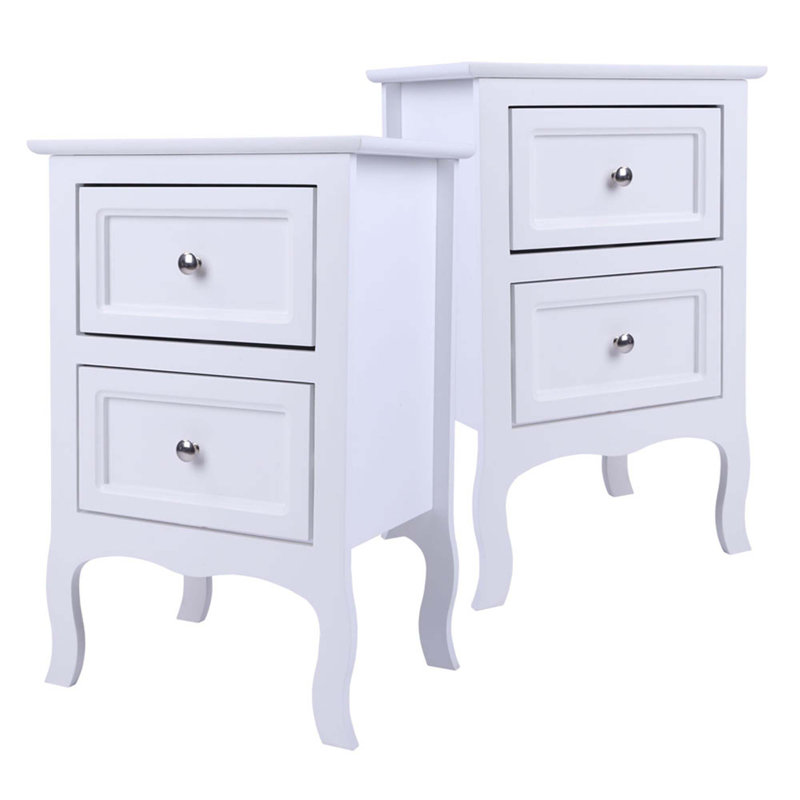 2 pièces de tables de chevet à deux niveaux de style campagnard grande taille