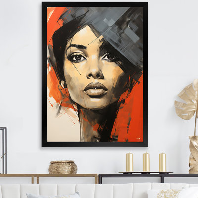 Orange And Blue African American Woman Beauty II - African American Woman Wall Art