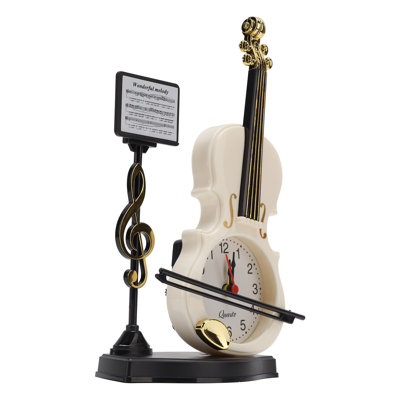 Réveil violon - Apparence unique et innovante - Décoration de bureau/salon - Cadeau idéal - 2165B (hauteur 21 cm)