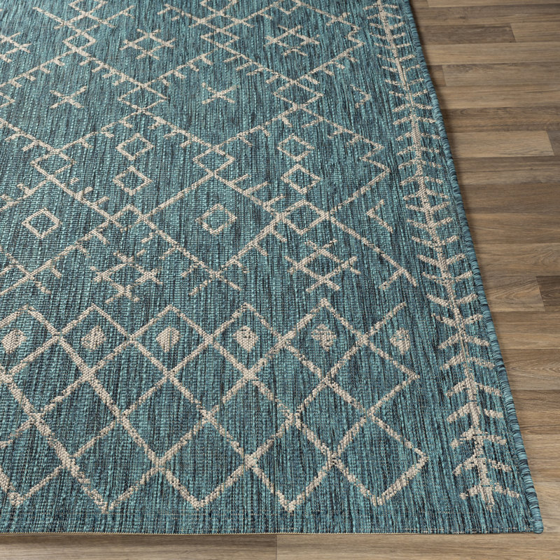 Hongming Oriental Indoor / Outdoor Rug, Rectangle  6'7" x 9'