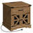  23.6"W Farmhouse End Table with Storage and Charging Station Square Wooden Nightstand Large Sofa Side Table Living Room-543655278