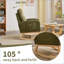 Fauteuil berçant et berçant moderne avec pieds en bois massif, dossier haut | Mélange de polyester, poche latérale-326861124
