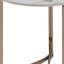 Table de bout ronde en métal blanc et champagne 24 po 24 po