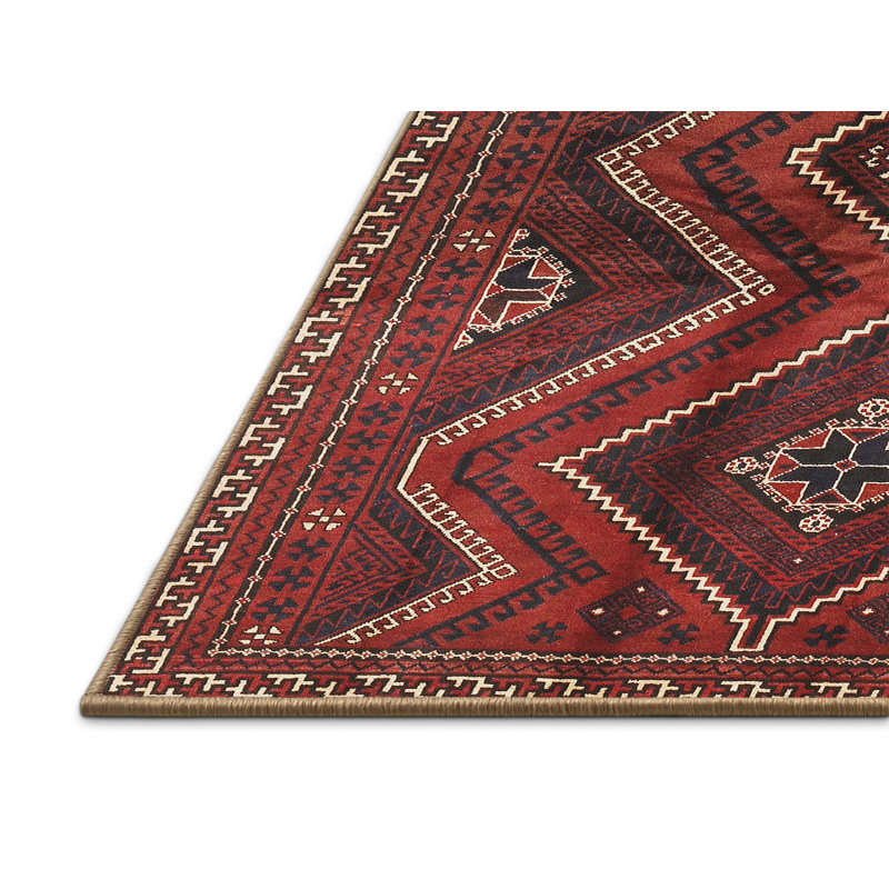 Tapis rouge / brun Southwestern, Rectangle 2 pi x 3 pi