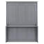 Grand lit gris avec tablette de travail hypnotisante - Chambre d'organisation stable et moderne