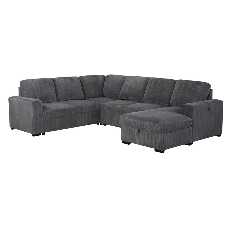 Melody Grey Sectional With Pullout