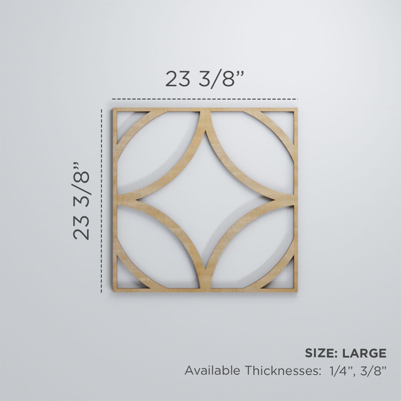Panneaux muraux en bois Crosby, Bois jaune, H 23 3/8 po x l 23 3/8 po x P 1/4 po
