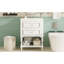 Meuble-lavabo de 61 cm avec lavabo en céramique, rangement de style rétro, tablette ouverte et 2 tiroirs, - Vasque lisse avec trou antidéversement pour un nettoyage facile