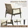 Outdoor 4-Person Seating Group Metal Conversation Set with Wicker Backrest（ No Ottoman)）