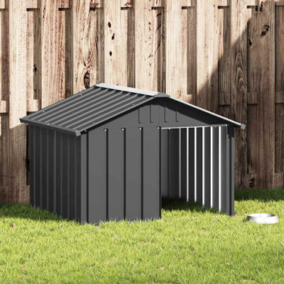 vidaXL Dog House Anthracite 45.9"x40.6"x32.3" Galvanized Steel