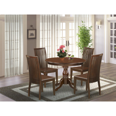 Karev 4 - Person Rubberwood Solid Wood Dining Set by Alcott Hill