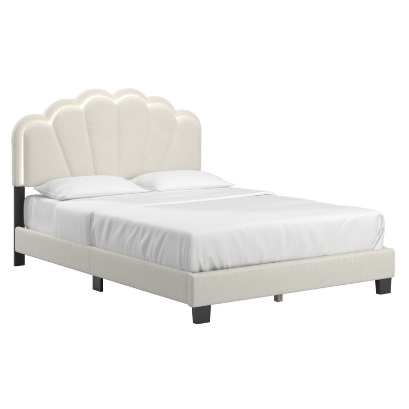 Lit plateforme grand Yulee, Crème