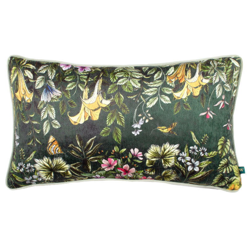 Leilani Floral Green Square Throw Cushion