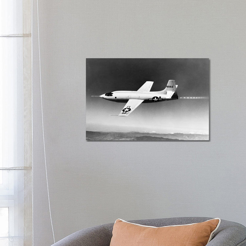 1940s-1950s Bell X-1 Us Air Force Supersonic Plane Designed for Maximum Speed of 1700 Mph in Flight 1 Piece Wrapped Canvas Wall Art