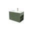 Ensemble de meuble-lavabo mural simple 30 po Aurilla avec comptoir en céramique blanc vert forêt et tablette droite Aurilla-641886403-737632750-737632752