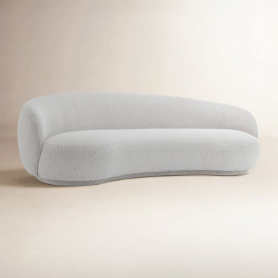 Simona Kidney-Shaped Grounded Curved 3-Seat Sofa