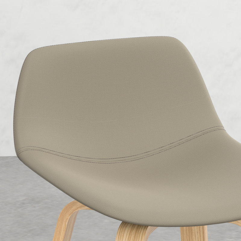 Paire de tabourets - Siège en tissu d'ameublement en lin naturel rembourré de mousse avec comptoir rembourré de mousse et tissu