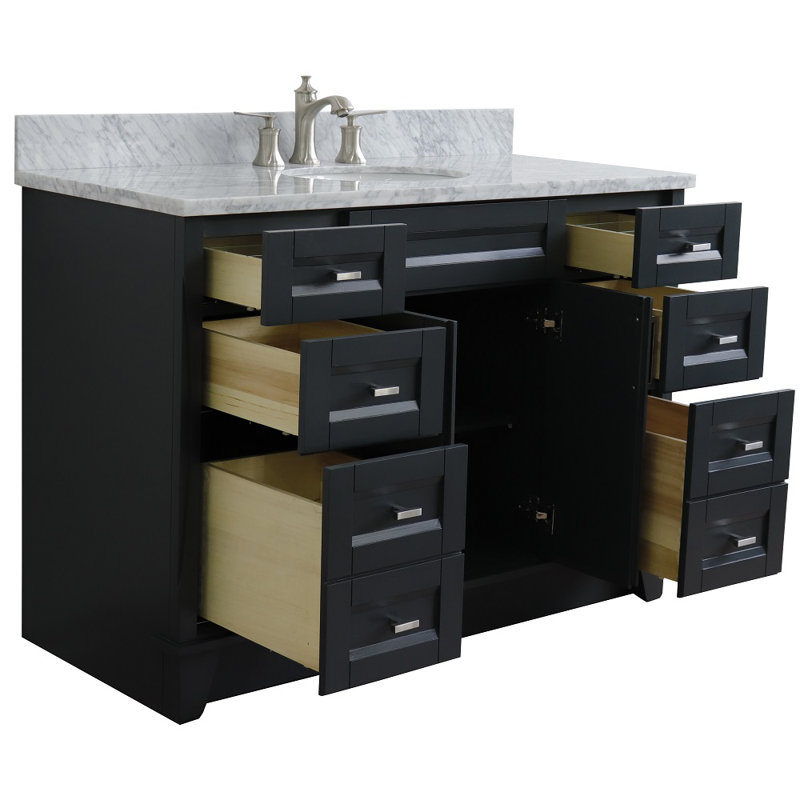 Brubaker 49'' Single Bathroom Vanity with Carrara Marble Top